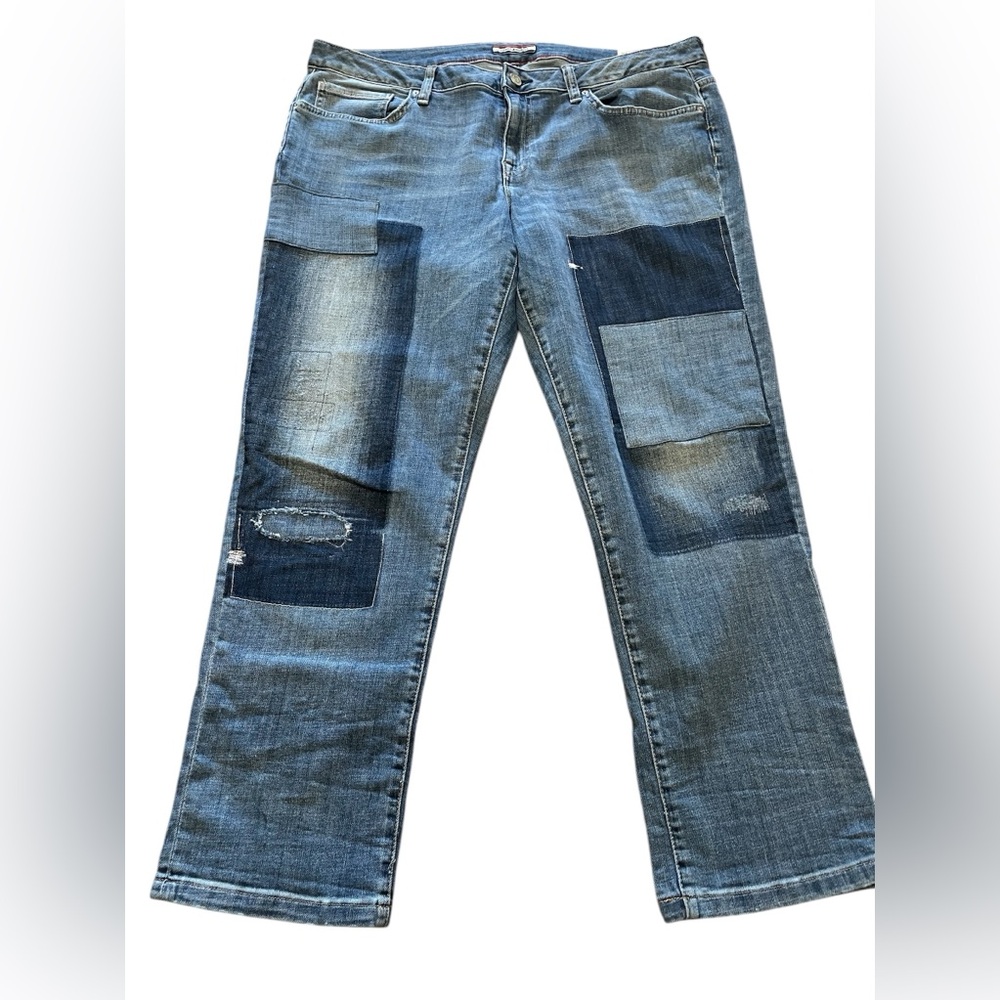 Tommy Hilfiger Women's Boyfriend Patchwork Loose Fit Jeans Size 12